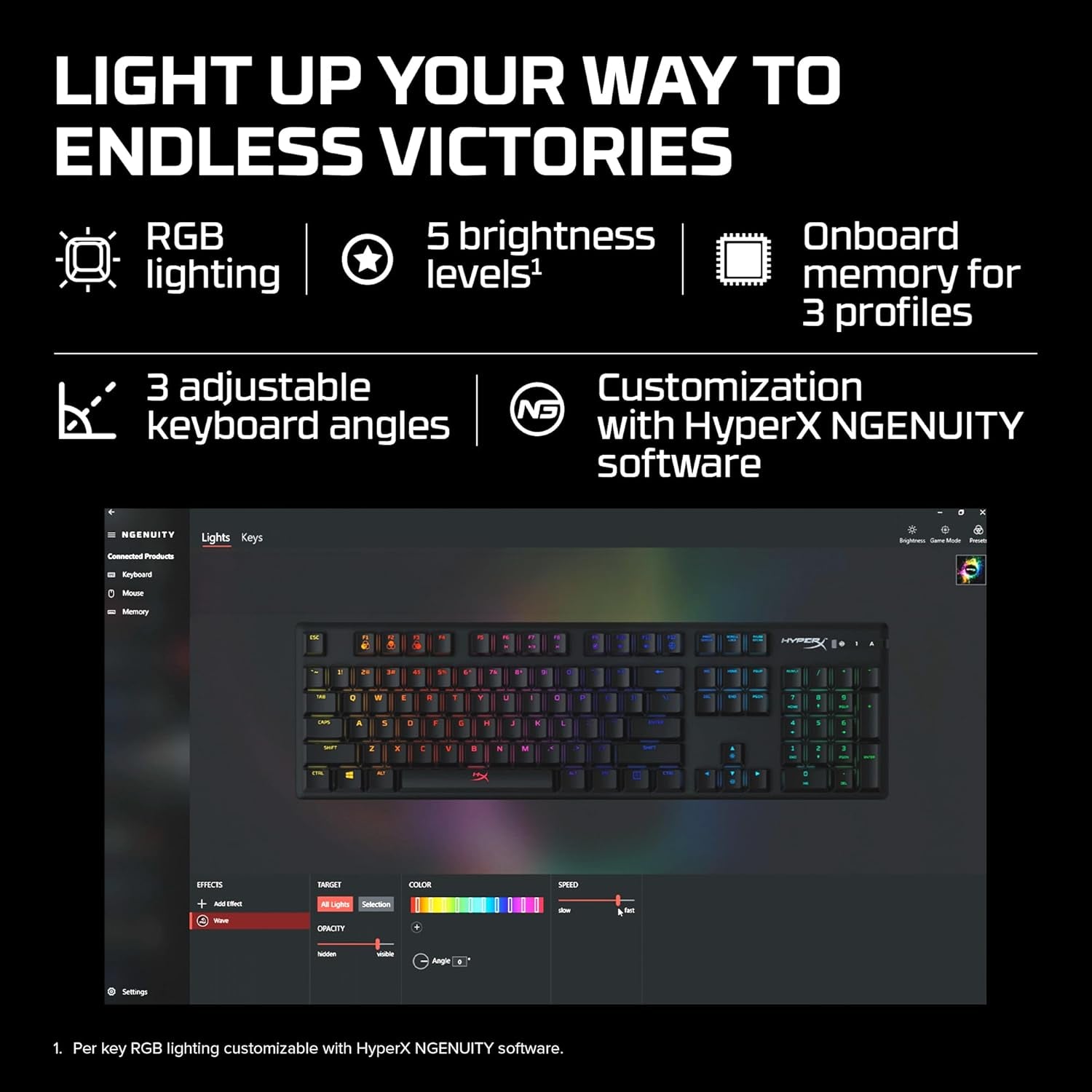Alloy Origins - Mechanical Gaming Keyboard, Software-Controlled Light & Macro Customization, Compact Form Factor, RGB LED Backlit - Clicky  Blue Switch,